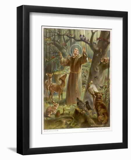 Saint Francis of Assisi, Preaching to the Animals-Hans Stubenrauch-Framed Photographic Print