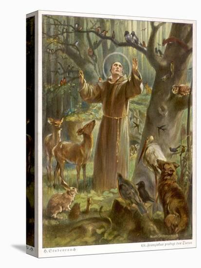 Saint Francis of Assisi, Preaching to the Animals-Hans Stubenrauch-Stretched Canvas