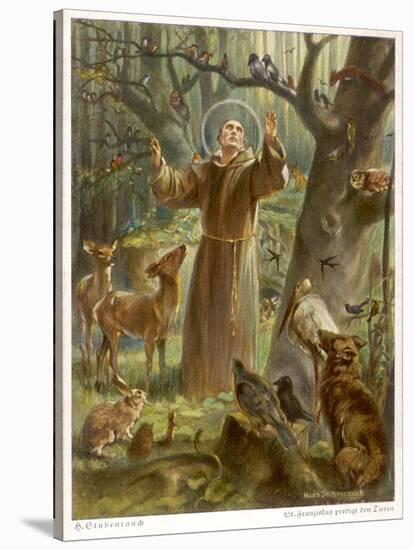 Saint Francis of Assisi, Preaching to the Animals-Hans Stubenrauch-Stretched Canvas