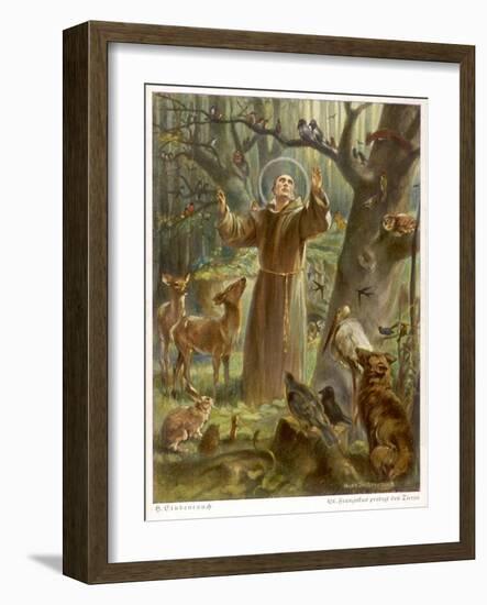 Saint Francis of Assisi, Preaching to the Animals-Hans Stubenrauch-Framed Photographic Print