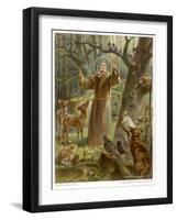 Saint Francis of Assisi, Preaching to the Animals-Hans Stubenrauch-Framed Photographic Print