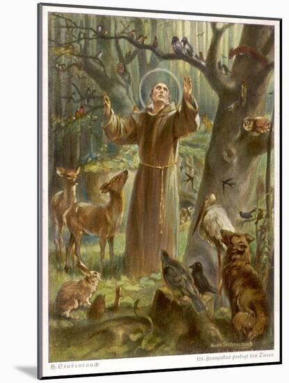 Saint Francis of Assisi, Preaching to the Animals-Hans Stubenrauch-Mounted Photographic Print