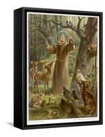 Saint Francis of Assisi, Preaching to the Animals-Hans Stubenrauch-Framed Stretched Canvas