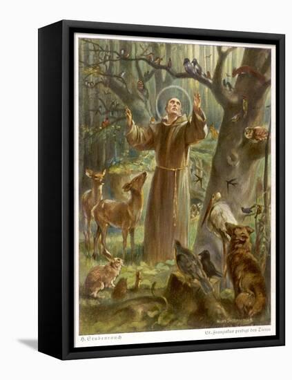 Saint Francis of Assisi, Preaching to the Animals-Hans Stubenrauch-Framed Stretched Canvas