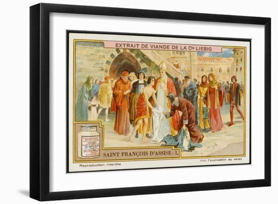 Saint Francis of Assisi Takes Off His Rich Clothing and Gives it to the Poor-null-Framed Art Print