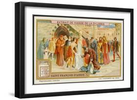 Saint Francis of Assisi Takes Off His Rich Clothing and Gives it to the Poor-null-Framed Art Print