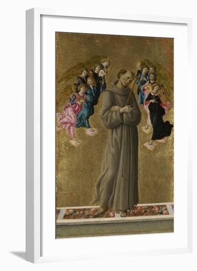 Saint Francis of Assisi with Angels, Ca 1475-Sandro Botticelli-Framed Giclee Print