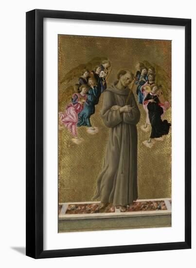 Saint Francis of Assisi with Angels, Ca 1475-Sandro Botticelli-Framed Premium Giclee Print