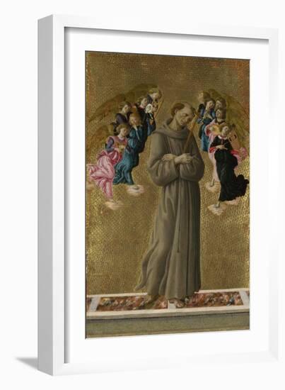 Saint Francis of Assisi with Angels, Ca 1475-Sandro Botticelli-Framed Giclee Print