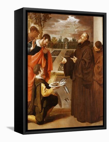 Saint Francis of Paola Blessing the Fish-Jusepe Or Jose Leonardo-Framed Stretched Canvas