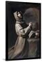 Saint Francis Praying-Francisco de Zurbarán-Framed Giclee Print