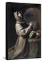 Saint Francis Praying-Francisco de Zurbarán-Framed Stretched Canvas