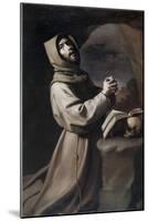 Saint Francis Praying-Francisco de Zurbarán-Mounted Giclee Print