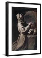 Saint Francis Praying-Francisco de Zurbarán-Framed Giclee Print