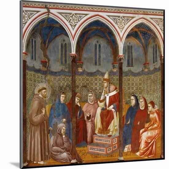 Saint Francis Preaching to Pope Honorius Iii-Giotto-Mounted Art Print