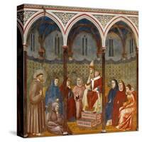 Saint Francis Preaching to Pope Honorius Iii-Giotto-Stretched Canvas
