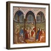 Saint Francis Preaching to Pope Honorius Iii-Giotto-Framed Art Print