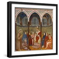 Saint Francis Preaching to Pope Honorius Iii-Giotto-Framed Art Print