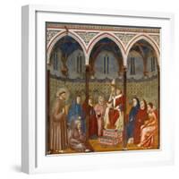 Saint Francis Preaching to Pope Honorius Iii-Giotto-Framed Art Print