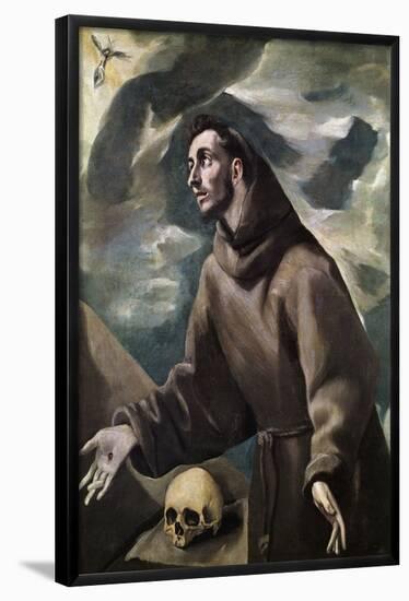 SAINT FRANCIS RECEIVING THE STIGMATA - XVI CENTURY - SPANISH MAMIERISM-Doménikos Theotokópoulo "El Greco"-Framed Poster