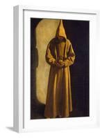 Saint Francis with a Skull in His Hands, C.1630-Francisco de Zurbarán-Framed Giclee Print