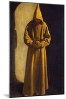 Saint Francis with a Skull in His Hands, C.1630-Francisco de Zurbarán-Mounted Premium Giclee Print