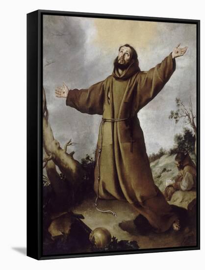 Saint François d'Assise recevant les stigmates-Bartolome Esteban Murillo-Framed Stretched Canvas