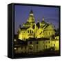 Saint Front Cathedral floodlit at dusk, Perigueux, Dordogne region, Nouvelle Aquitaine, France-Stuart Black-Framed Stretched Canvas