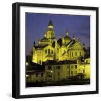 Saint Front Cathedral floodlit at dusk, Perigueux, Dordogne region, Nouvelle Aquitaine, France-Stuart Black-Framed Photographic Print