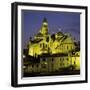 Saint Front Cathedral floodlit at dusk, Perigueux, Dordogne region, Nouvelle Aquitaine, France-Stuart Black-Framed Photographic Print