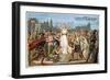 Saint Genevieve Promises to Save Lutece, Middle Ages. 19th Century-Eugene Delacroix-Framed Giclee Print