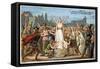Saint Genevieve Promises to Save Lutece, Middle Ages. 19th Century-Eugene Delacroix-Framed Stretched Canvas