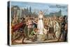 Saint Genevieve Promises to Save Lutece, Middle Ages. 19th Century-Eugene Delacroix-Stretched Canvas