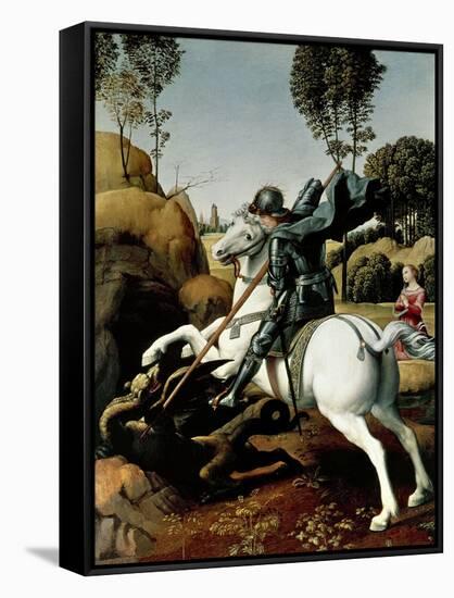 Saint George and the Dragon, 1504-1506-Raphael-Framed Stretched Canvas