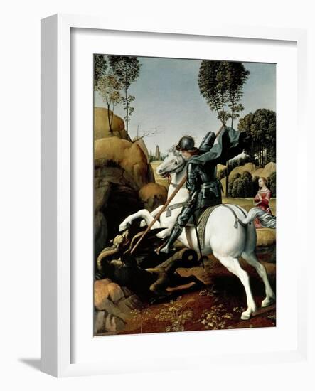 Saint George and the Dragon, 1504-1506-Raphael-Framed Giclee Print