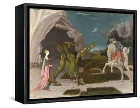 Saint George and the Dragon. About 1470-Paolo Uccello-Framed Stretched Canvas