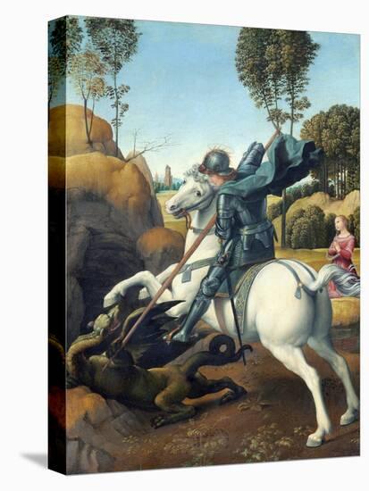 Saint George and the Dragon by Raphael-null-Stretched Canvas