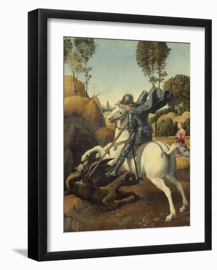 Saint George and the Dragon, c.1506-Raphael-Framed Giclee Print