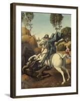 Saint George and the Dragon, c.1506-Raphael-Framed Giclee Print