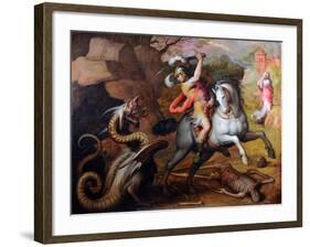 Saint George and the Dragon, C. 1560-Giorgio Vasari-Framed Giclee Print