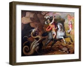 Saint George and the Dragon, C. 1560-Giorgio Vasari-Framed Giclee Print