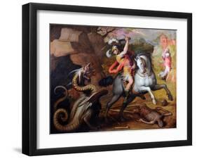 Saint George and the Dragon, C. 1560-Giorgio Vasari-Framed Giclee Print