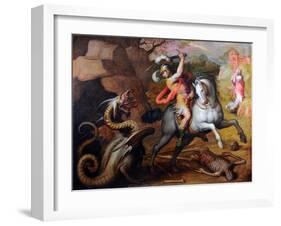 Saint George and the Dragon, C. 1560-Giorgio Vasari-Framed Giclee Print