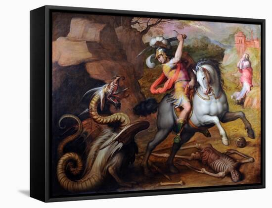 Saint George and the Dragon, C. 1560-Giorgio Vasari-Framed Stretched Canvas