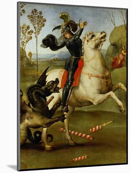 Saint George and the Dragon-Raphael-Mounted Giclee Print