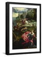 Saint George and the Dragon-Jacopo Robusti Tintoretto-Framed Premium Giclee Print