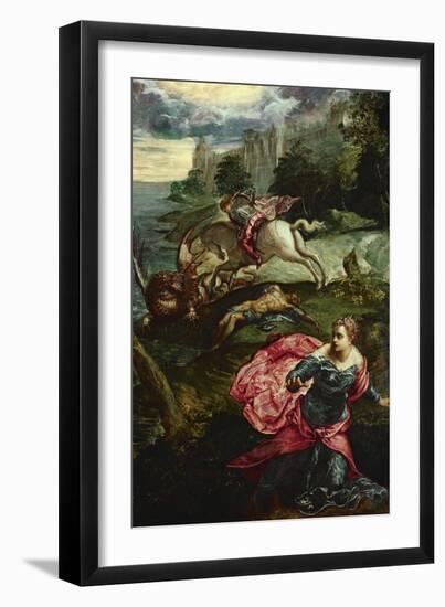 Saint George and the Dragon-Jacopo Robusti Tintoretto-Framed Giclee Print