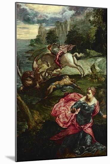 Saint George and the Dragon-Jacopo Robusti Tintoretto-Mounted Giclee Print