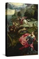 Saint George and the Dragon-Jacopo Robusti Tintoretto-Stretched Canvas