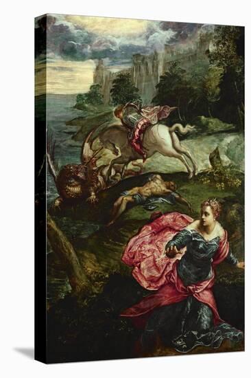 Saint George and the Dragon-Jacopo Robusti Tintoretto-Stretched Canvas